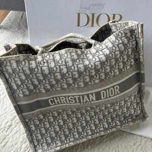 Dior Gray and Cream Tote Bag